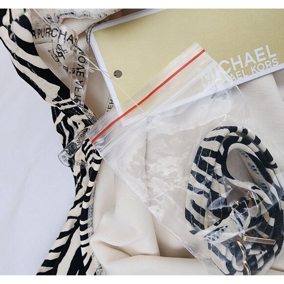 Michael Kors NWT One Shoulder Swimsuit Zebra Print Ruched Sides 1 Piece 14 - Picture 6 of 7